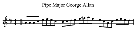 Pipe Major George Allan - staff notation