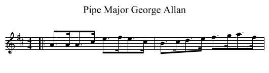 Pipe Major George Allan - staff notation