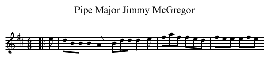 Pipe Major Jimmy McGregor - staff notation