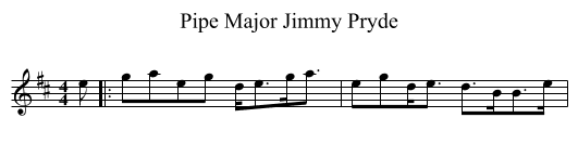 Pipe Major Jimmy Pryde - staff notation
