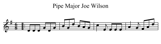 Pipe Major Joe Wilson - staff notation