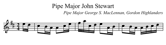 Pipe Major John Stewart - staff notation