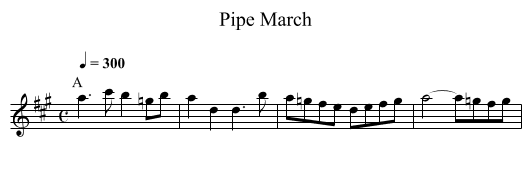 Pipe March - staff notation