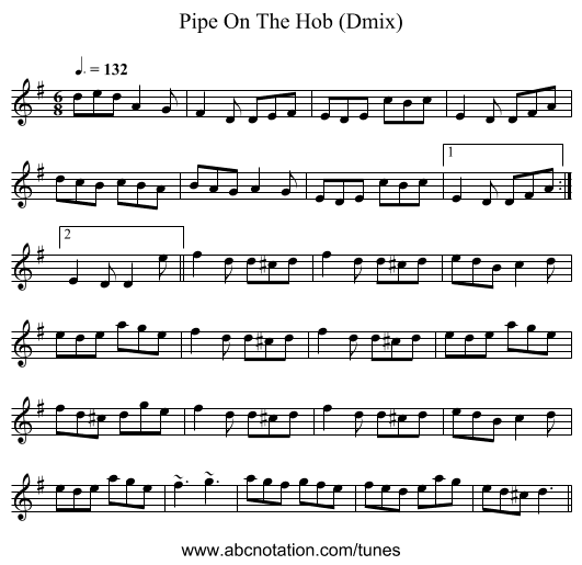 Pipe On The Hob (Dmix) - staff notation