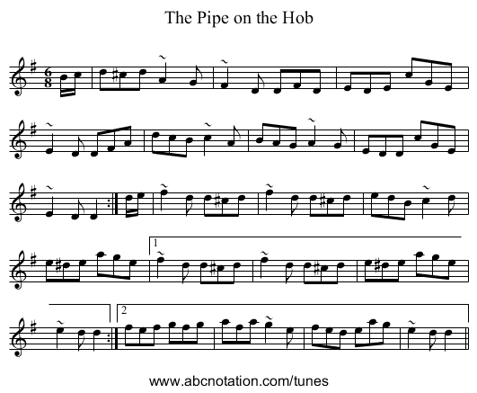 Pipe on the Hob, The - staff notation
