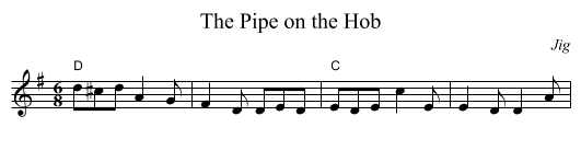 Pipe on the Hob, The - staff notation