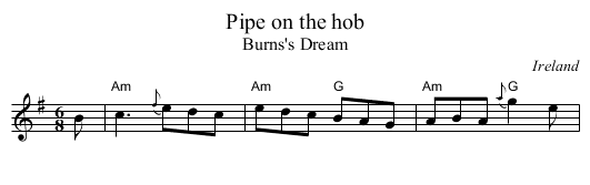 Pipe on the hob - staff notation