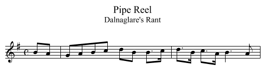 Pipe Reel - staff notation