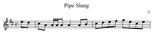 Pipe Slang - staff notation