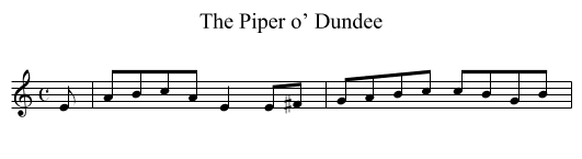 Piper o’ Dundee, The - staff notation