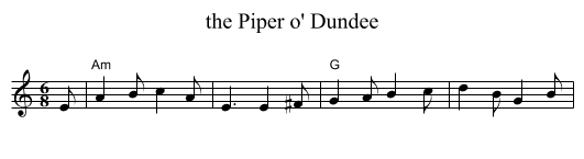 Piper o' Dundee, the  - staff notation