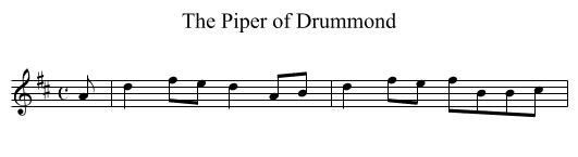 Piper of Drummond, The - staff notation