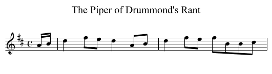 Piper of Drummond's Rant, The - staff notation