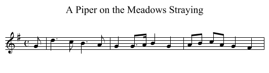 Piper on the Meadows Straying, A - staff notation