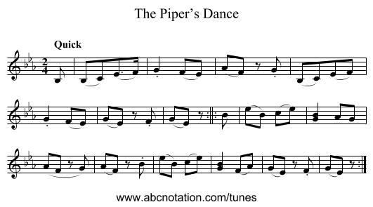Piper’s Dance, The - staff notation