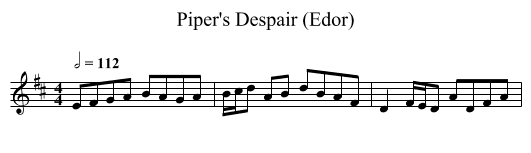 Piper's Despair (Edor) - staff notation