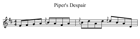 Piper's Despair - staff notation