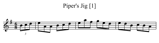 Piper's Jig [1] - staff notation