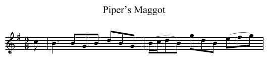 Piper’s Maggot - staff notation