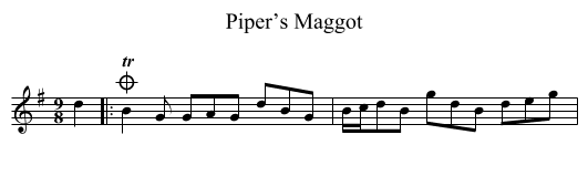 Piper’s Maggot - staff notation
