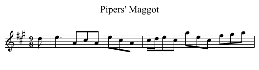 Pipers' Maggot - staff notation