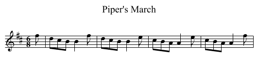 Piper's March - staff notation