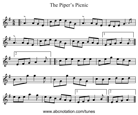 Piper’s Picnic, The - staff notation