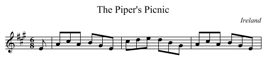 Piper's Picnic, The  - staff notation