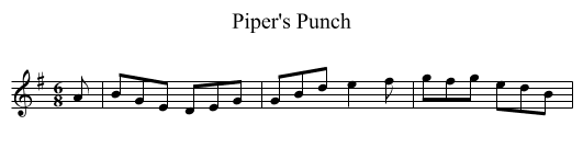 Piper's Punch - staff notation