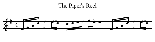 Piper's Reel, The - staff notation