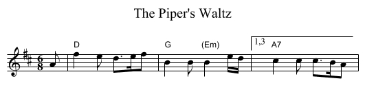 Piper's Waltz, The  - staff notation
