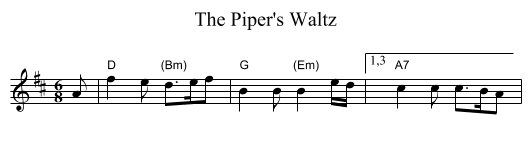 Piper's Waltz, The  - staff notation