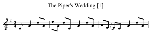 Piper's Wedding [1], The - staff notation
