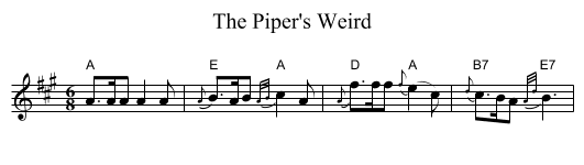 Piper's Weird, The  - staff notation