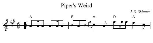 Piper's Weird - staff notation