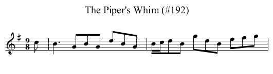 Piper's Whim (#192), The - staff notation