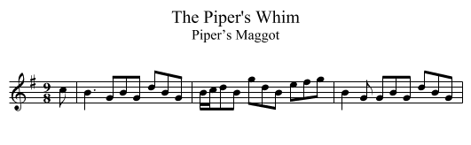 Piper's Whim, The - staff notation