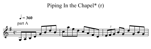 Piping In the Chapel* (r) - staff notation