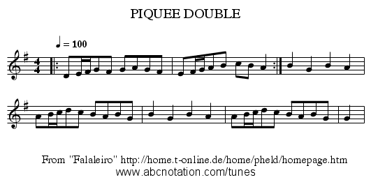 PIQUEE DOUBLE - staff notation