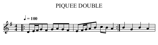 PIQUEE DOUBLE - staff notation