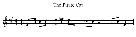 Pirate Cat, The  - staff notation