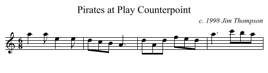 Pirates at Play Counterpoint - staff notation