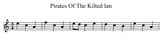 Pirates Of The Kilted Ian - staff notation