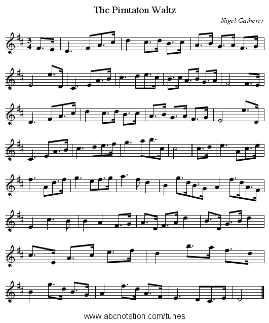 Pirntaton Waltz, The - staff notation