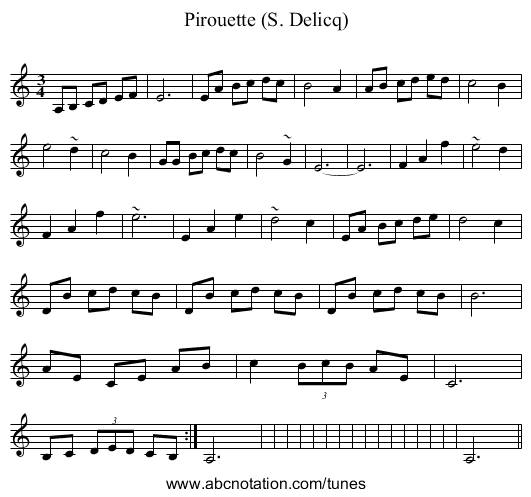 Pirouette (S. Delicq) - staff notation