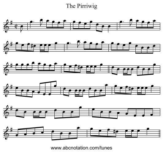 Pirriwig, The - staff notation
