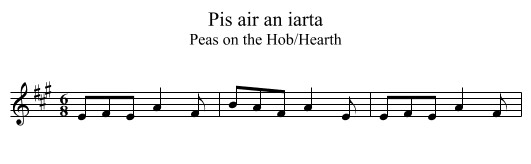 Pis air an iarta - staff notation