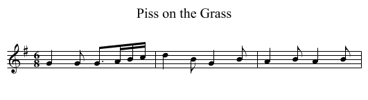 Piss on the Grass - staff notation