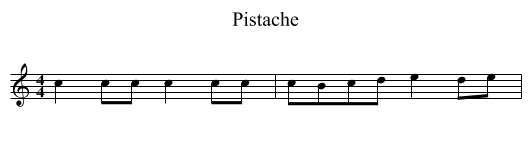 Pistache - staff notation