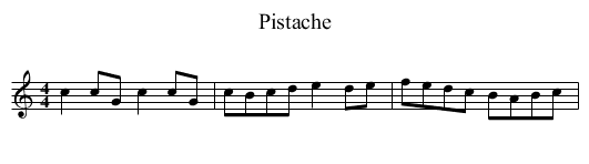 Pistache - staff notation